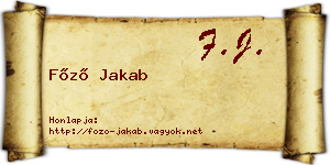 Főző Jakab névjegykártya